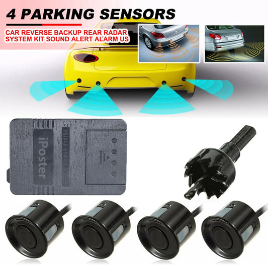 Espejo Monitor 7 Pulgadas con Cámara de Reversa y Sensores de Parqueo iPoster | Kit Completo Retrovisor Pantalla + Cámara Trasera + Radar 4 Sensores 12V–24V