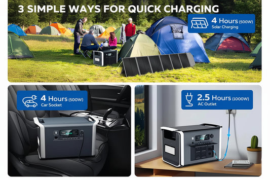 Generador Portátil 2400W LiFePO4 2048Wh - Power Station con LED para Camping y Eventos