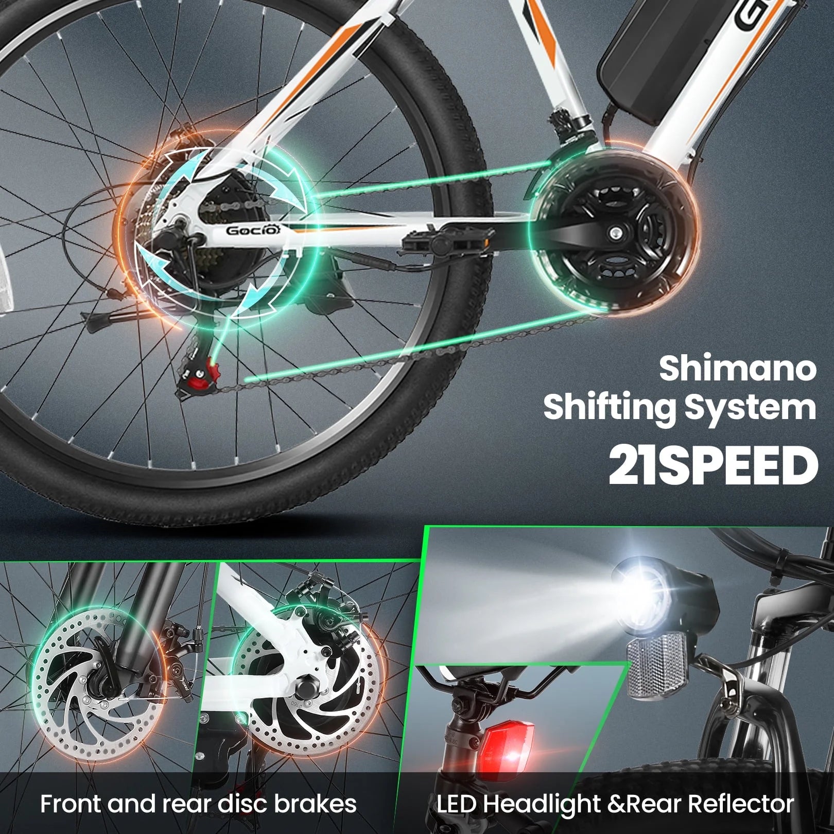 500W Electric Bike 26" Electric Bicycle for Adults Max 19.8Mph Cruise Control System Ebike, Mountain Bike with Removable 48V 375Wh Lithium-Ion Battery, 21 Speed for Man Woman UL2849 Certified