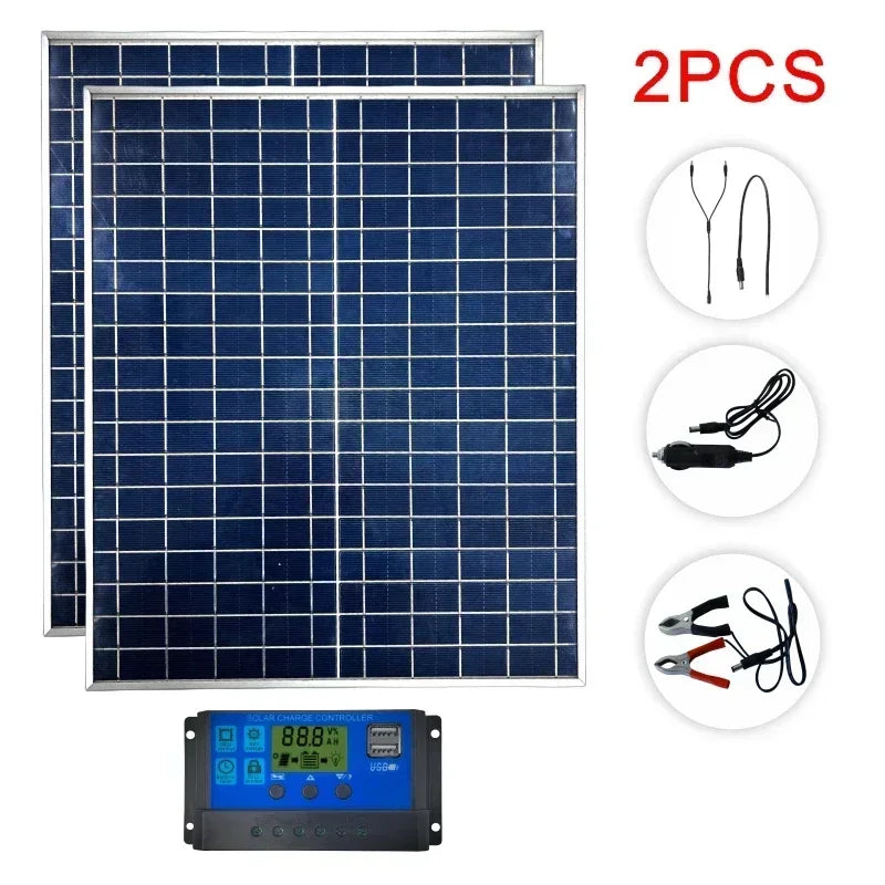 Kit Panel Solar 12V + Controlador 100A - Sistema Modular para Armar Tu Propio Pack