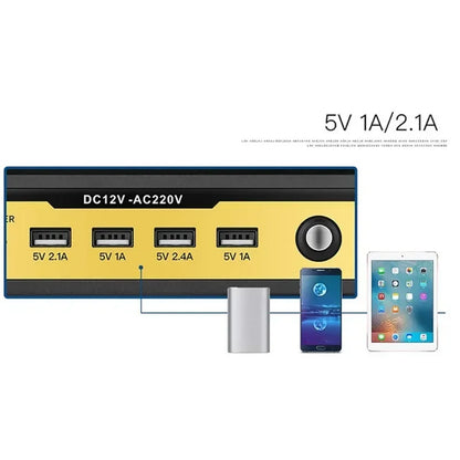Inversor de Corriente Onda Sinusoidal Modificada - 12V/24V a 220V con Display LCD