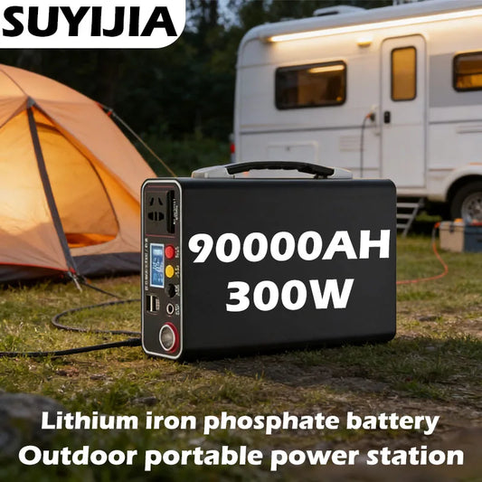 Power Bank Portátil 300W LiFePO4 90AH - Batería Compacta para Camping y Laptop