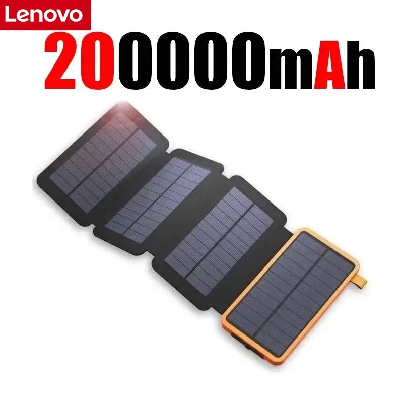 Lenovo Powerbank Solar 120W con Linterna LED - Carga Rápida Outdoor 2026