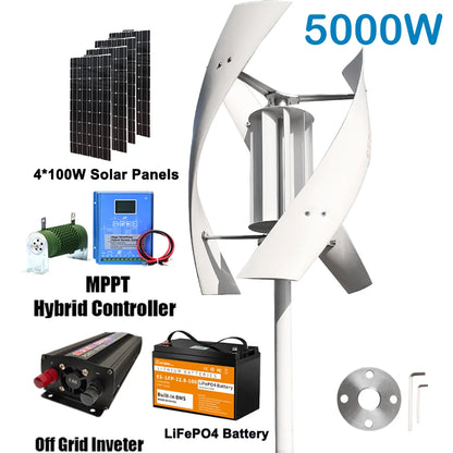Turbina Eólica 5KW - Sistema Completo de Generación de Energía Renovable