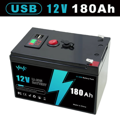 Batería de Litio 12V 200Ah Recargable con BMS - Para Sistemas Solares, RV, Marino