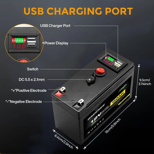 Batería de Litio 12V 150Ah Ciclo Profundo con BMS - Para Solar, RV, Marino