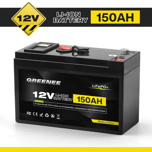 Batería de Litio 12V 150Ah Ciclo Profundo con BMS - Para Solar, RV, Marino