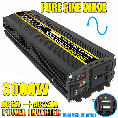 Inversor de Corriente Onda Sinusoidal Pura 12V a 220V - 3000W a 8000W Pico